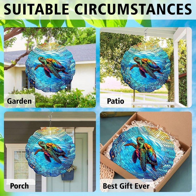 44memory Turtle Yard and Garden Wind Spinner, Unique 3D Hanging Turtle Wind Spinner - Image 5